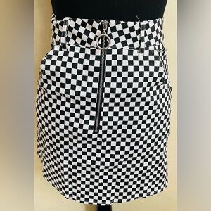 Checkered Black and White Women's Skirt